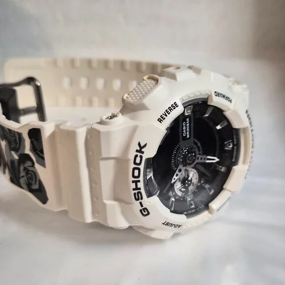Casio G Shock White with Rose print on band